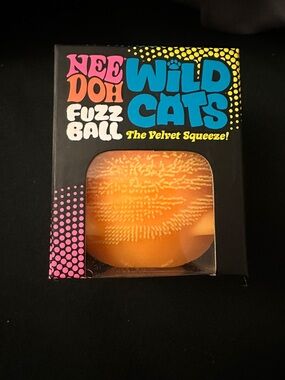 Nee Doh Wild Cats Fuzz Ball - Orange Velvet Squeeze